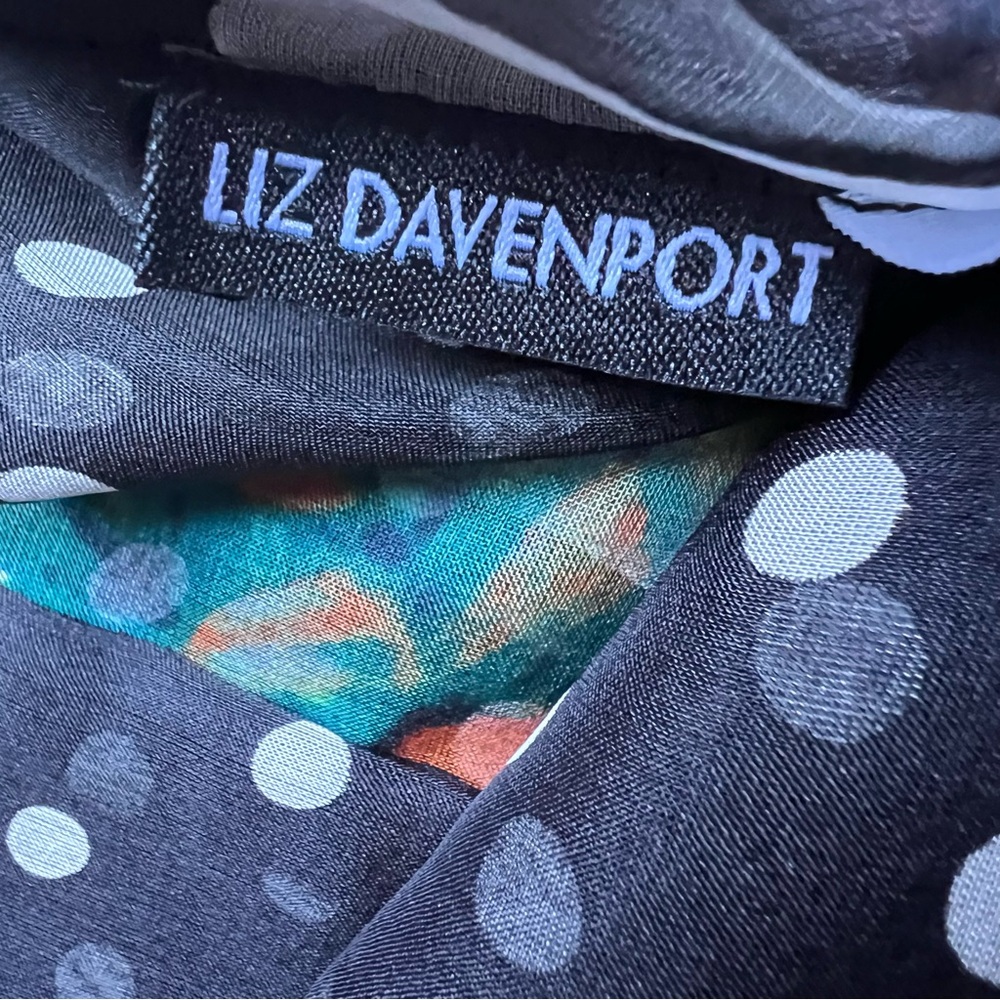 Liz Davenport 100% Silk Short Sleeve Blouse Swim Coverup Side Ties Striped OS - Picture 6 of 14